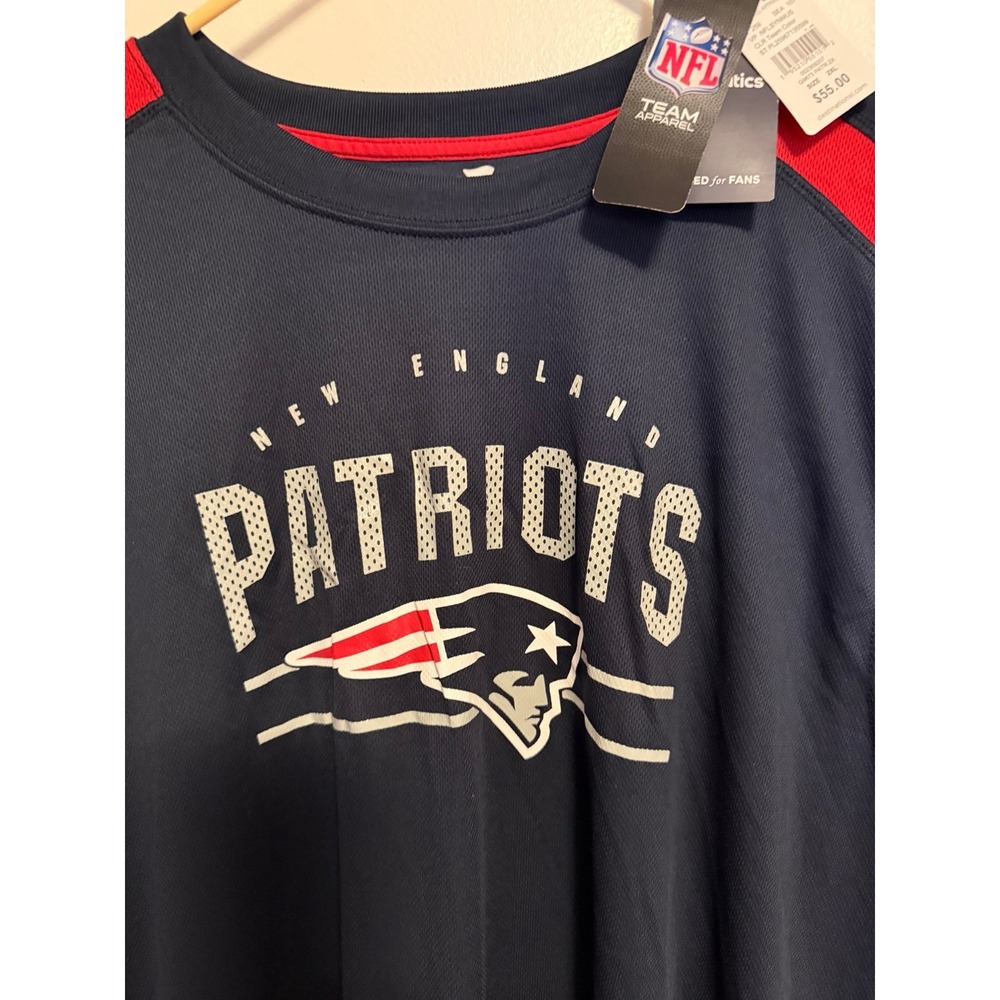 NFL New England Patriots Navy and Red Sleeveless Tee Jersey - Picture 2 of 2